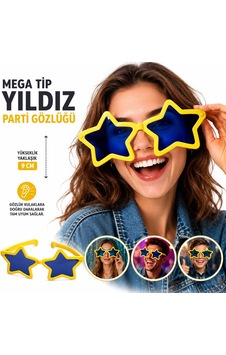 Mega Tip Yıldız Parti Gözlüğü Sarı Renk 14 Ve Üzeri Mega Tip Yıldız Parti Gözlüğü Sarı Renk 14 Ve Üzeri