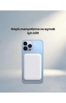 Kompakt Magsafe Powerbank 10000 Mah Kablosuz Şarj Cihazı