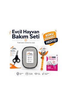 3 Lü Evcil Hayvan Bakım Seti Tüy Toplama Eldiveni, Kedi Tasması Ve Tırnak Makası + Kıkı Koku Giderici Hediye