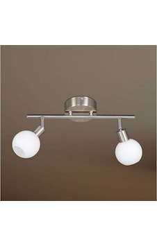 Rsylight Metal İnox Kaplama 2 Li 180 Derece Beyaz Opal Camlı Tavan Plofyoner Avize Gümüş