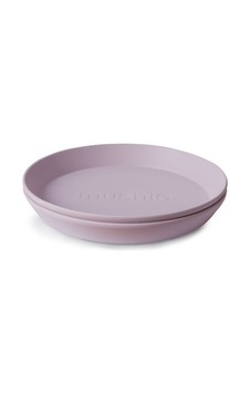 Mushie İkili Yuvarlak Yemek Tabağı - Soft Lilac Lila