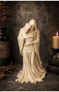 Gotik Azrail Grim Reaper Dekoratif Masaüstü Biblo 3d Baskı - Krem Gotik Azrail Grim Reaper Dekoratif Masaüstü Biblo 3d Baskı - Krem
