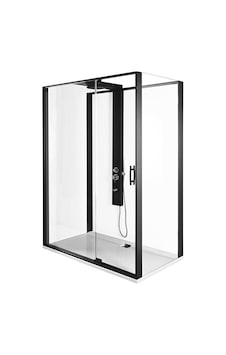 VitrA 56920022000 Zest Kompakt Duş Ünitesi Mat Siyah Sağ 120x90 Cm