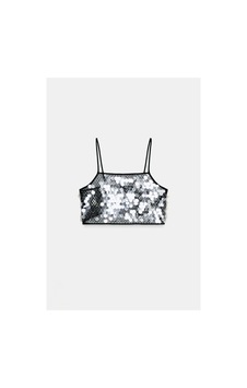 Gael Studio 79 Şeffaf Pul Payetli Crop Top Siyah Siyah Gael Studio 79 Şeffaf Pul Payetli Crop Top Siyah Siyah