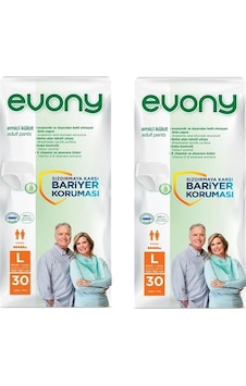 Evony 5.5 Damla Emici Külot Büyük Boy L 30'Lu x 2 60 Adet Evony 5.5 Damla Emici Külot Büyük Boy L 30'Lu x 2 60 Adet