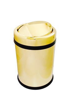 Fkn Sallanır Kapaklı Altın Çöp Kovası 8 Litre Altın Fkn Sallanır Kapaklı Altın Çöp Kovası 8 Litre Altın