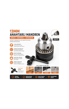 13 Mm Anahtarlı Mandren Metal Matkap Mandreni Mandren Anahtarı Dahil 13 Mm Anahtarlı Mandren Metal Matkap Mandreni Mandren Anahtarı Dahil