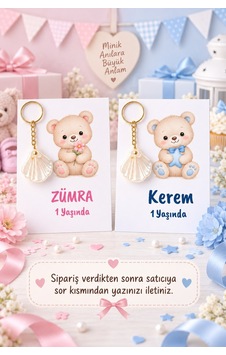 Ayıcık Model 15 Adet Kartlı İstiridye Anahtarlık - Doğum Günü Hediyelik Hoşgeldin Bebek Hediyeliği Ayıcık Model 15 Adet Kartlı İstiridye Anahtarlık - Doğum Günü Hediyelik Hoşgeldin Bebek Hediyeliği