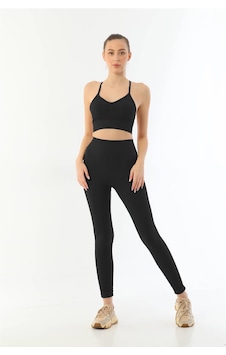 Civetta Siyahmı Emay 3921 Soft Seamless Ripli Tayt Yoga Takımı Siyah Civetta Siyahmı Emay 3921 Soft Seamless Ripli Tayt Yoga Takımı Siyah