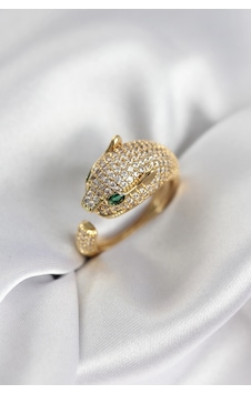 Jaguar Model Gold Renk Zirkon Taşlı Kadın Yüzük 20 Jaguar Model Gold Renk Zirkon Taşlı Kadın Yüzük 20