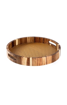 Tantitoni Akasya Ağacı Hazeran Yuvarlak Tepsi 35x5cm Bambu Tantitoni Akasya Ağacı Hazeran Yuvarlak Tepsi 35x5cm Bambu
