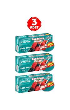 Smarter 3 Paket Buzdolabı Poşet Orta Boy 3 x 100 Adet Smarter 3 Paket Buzdolabı Poşet Orta Boy 3 x 100 Adet