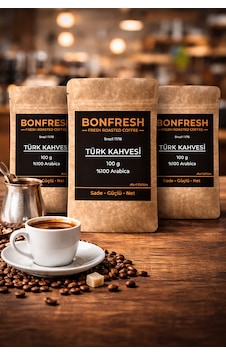 Bonfresh Türk Kahvesi -brazil 17/18 -%100 Arabica-100gr 3 Lü Paket İnce Öğütülmüş