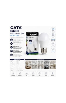 Ct-4232 Led Ampul 6w Beyaz 6400k E27 Enerji Tasarruflu Ampul Tekli Ct-4232 Led Ampul 6w Beyaz 6400k E27 Enerji Tasarruflu Ampul Tekli