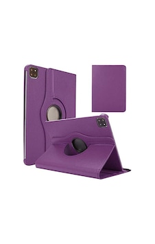 Aksesuarcim Apple iPad Uyumlu Pro 12.9 2021 5. İle Uyumlu Kılıfı Suni Deri 2 Farklı Stand Olabilen Darbe Korumalı 360 Dönebilen Tablet Kılıfı Mor Sku: Zeusb0fhht9vz3 Arka Kapak
