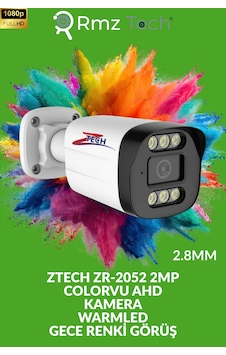 Ztech 2mp 2.8mm Gece Renkli Görüş Colorvu Ahd Güvenlik Kamerası Zr-2052 Warmled Fullcolor Ztech 2mp 2.8mm Gece Renkli Görüş Colorvu Ahd Güvenlik Kamerası Zr-2052 Warmled Fullcolor
