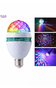 E27 Renkli Led Döner Başlıklı Disko Topu Ampul 3 W 1 E27 Renkli Led Döner Başlıklı Disko Topu Ampul 3 W 1