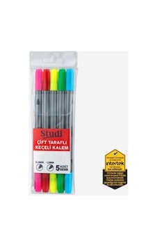Çift Taraflı Keçeli Kalem -5 Renk-0,4mm-1,2mm
