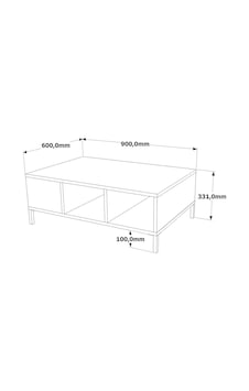 Best 60x90cm Orta Sehpa Metal Ayaklı Çam Bes2-aa Antrasit