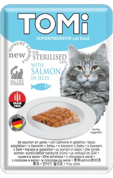 Tomi - 442 - Kedi Kısırlaştırılmış Somon Ve Yumurta Tahılsız Pouch - Spt-gld - Mama 85gr Tomi - 442 - Kedi Kısırlaştırılmış Somon Ve Yumurta Tahılsız Pouch - Spt-gld - Mama 85gr