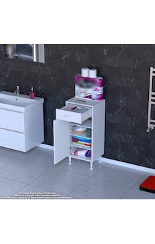 Modilayn Emir 50 X 88 X 32,5 Cm 1 Çekmece 1 Kapak 3 Raf 4 Bölme Çok Amaçlı Banyo & Mutfak Dolabı Beyaz Modilayn Emir 50 X 88 X 32,5 Cm 1 Çekmece 1 Kapak 3 Raf 4 Bölme Çok Amaçlı Banyo & Mutfak Dolabı Beyaz