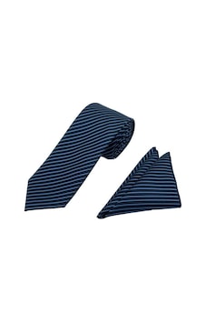 Brianze 7.5 Cm Lacivert Mavi Çizgili Kravat Mendil Set Lacivert Brianze 7.5 Cm Lacivert Mavi Çizgili Kravat Mendil Set Lacivert