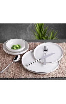 Gönül Gnl3252 Silver Kenarlı Beyaz Porselen Yemek Takımı 24 Parça Beyaz
