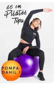Mor Pilates Topu 65 Cm Kaymaz Dayanıklı Denge Spor Yoga Aerobik Jimnastik Plates Fitness Egzersiz Antrenman Topu Evde Pilates Seti Hamilelik Doğum Egzersizleri Spor Aletleri Ekipmanları Spor Ekipmanı Mor Mor