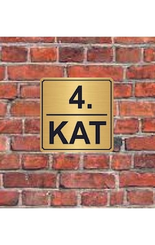 4. Kat Yazılı Metal Yönlendirme Levhası 15x15 Cm Altın