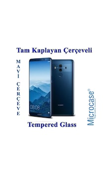 Huawei Mate 10 Pro Tam Kaplayan Çerçeveli Tempered Koruma-Mavi Huawei Mate 10 Pro Tam Kaplayan Çerçeveli Tempered Koruma-Mavi