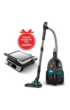 Philips XB9185/07 Toz Torbasız Süpürge + HD6301/90 Tost Makinesi Philips XB9185/07 Toz Torbasız Süpürge + HD6301/90 Tost Makinesi