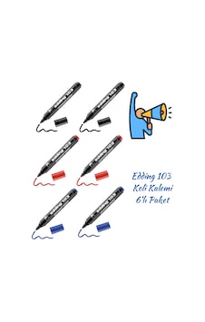 Edding Permanent Markör E-103 2 Mavi 2 Siyah 2 Kırmızı