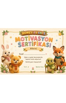 Papelia Honey & Friends Başarı Sertifikası Ilkokul Öğrencileri Için Motivasyon Sertifikası Papelia Honey & Friends Başarı Sertifikası Ilkokul Öğrencileri Için Motivasyon Sertifikası