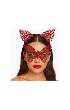 Techmrt Gösterişli Kırmızı Dantel Maske Ve Taç Seti 7 No Masquerade Ve Davetler İçin Techmrt Gösterişli Kırmızı Dantel Maske Ve Taç Seti 7 No Masquerade Ve Davetler İçin