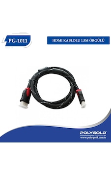 Poly Gold Pg-1011 Hdmi Kablo 1.5 Metre Örgülü Poly Gold Pg-1011 Hdmi Kablo 1.5 Metre Örgülü