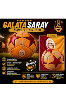Galatasaray Lisanslı Futbol Topu No:5 430 Gr Dayanıklı Dikişli Profesyonel Top Sarı Galatasaray Lisanslı Futbol Topu No:5 430 Gr Dayanıklı Dikişli Profesyonel Top Sarı