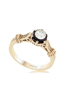 Cigold 8 Ayar Elmas Tektaş Yüzük Rng0000151