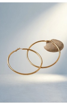 Şık Gold Halka Küpe Paslanmaz Çelik Günlük Kullanım - Tcxby695831 11024558