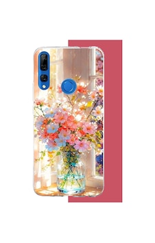 Huawei Y9 Prime 2019 Uyumlu Vazodaki Çiçek Baskılı Silikon Kılıf Renkli Huawei Y9 Prime 2019 Uyumlu Vazodaki Çiçek Baskılı Silikon Kılıf Renkli
