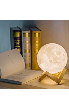 Dekoratif 3D Standlı Ay Gece Lambası Başucu Lambası ( Çap 15Cm ) Çok Renkli