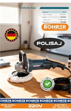 Böhrer Ba011225 180mm 6 Kademe Devir Ayarlı 1300w 3000rpm Oto Pasta Cila Polisaj Makinesi Böhrer Ba011225 180mm 6 Kademe Devir Ayarlı 1300w 3000rpm Oto Pasta Cila Polisaj Makinesi