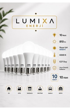 10 Watt 810 Lm Beyaz Renk Ampul 10 Adet