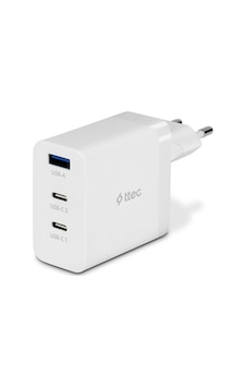 Ttec 2scg03b Ttec Smartcharger Trio Gan 65w Pd Seyahat Hızlı Şarj Aleti 2 Usb-c+usb-a-beyaz