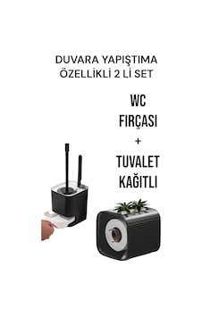 2 Li Set-kendinden Yapışkanlı Tuvalet Kağıdı Wc Kağıt Asacağı Ve Banyo Lavabo Wc Temizleme Fırçası Siyah 2 Li Set-kendinden Yapışkanlı Tuvalet Kağıdı Wc Kağıt Asacağı Ve Banyo Lavabo Wc Temizleme Fırçası Siyah