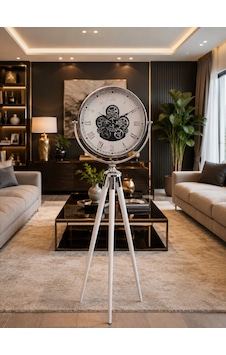Tripod Ayaklı Dekoratif Saat Gümüş