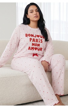Siyah İnci Pamuklu Likralı Büyük Beden Battal Boy Örme Pijama Takım 26240899 Çok Renkli Siyah İnci Pamuklu Likralı Büyük Beden Battal Boy Örme Pijama Takım 26240899 Çok Renkli