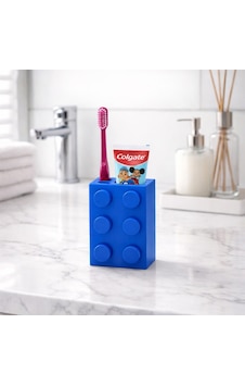 Fibrika Store Brick Tasarım Dekoratif Diş Fırçalık Ve Macun Tutucu Mavi Fibrika Store Brick Tasarım Dekoratif Diş Fırçalık Ve Macun Tutucu Mavi