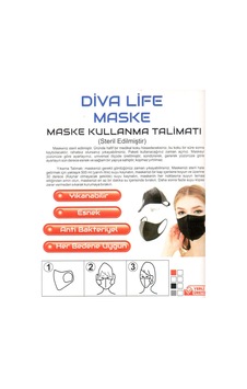 Diva Life 3 Katlı Nano Yıkanabilir Maske 20 Adet Siyah