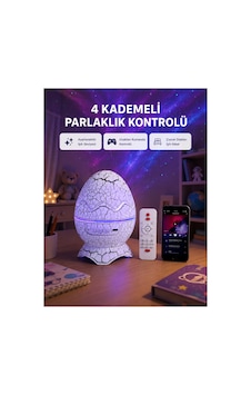 Galaksi Efektli Dinozor Yumurta Projektör Yüksek Çözünürlüklü - Çok Renkli