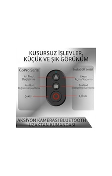 Aksiyon Kamerası Uzaktan Kumanda Djı Osmo 360/action 4/5 Pro/6 İle Uyumlu 40mah Batarya 25m Çalışma Mesafesi 1.5 Saat Şarj Süresi - Pratik Ve Hızlı Kontrol, Siyah
